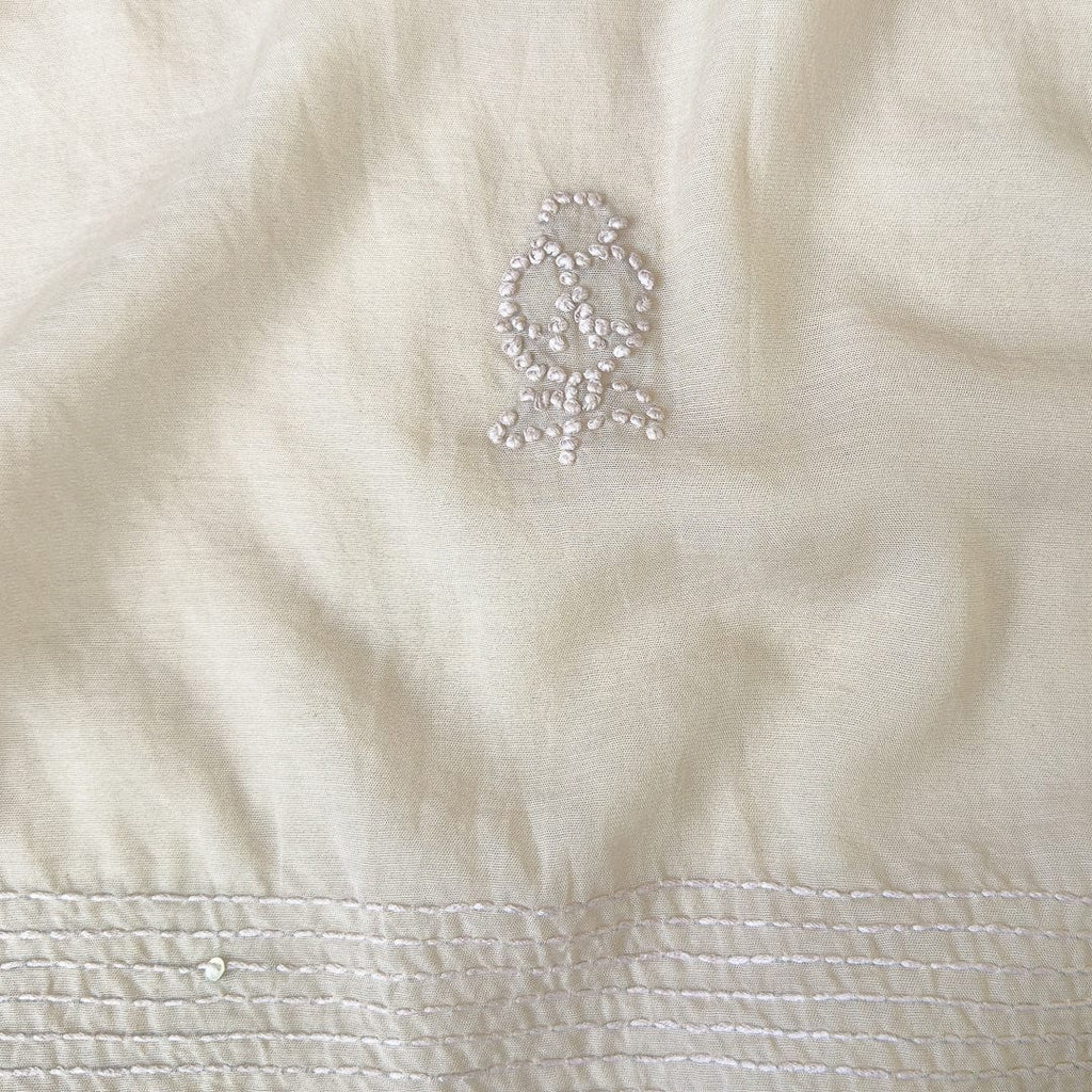 Mul Chanderi Suit Set Unstitched Suit Ash Grey Bloom of Roses Hand Embroidered Pure Mul Chanderi Unstitched Suit sets