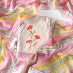 Mul Chanderi Suit Set Unstitched Suit Peach & Baby Pink Mul Chanderi Suit Set