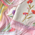 Mul Chanderi Suit Set Unstitched Suit Peach & Baby Pink Mul Chanderi Suit Set