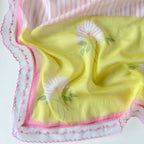 Mul Chanderi Suit Set Unstitched Suit Summer Yellow & Pink Mul Chanderi Suit Set