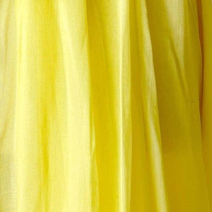 Munga Saree Cut Piece (CUT PIECE) Bright Yellow Hand Dyed Soft Munga Fabric (Width 44 Inches)