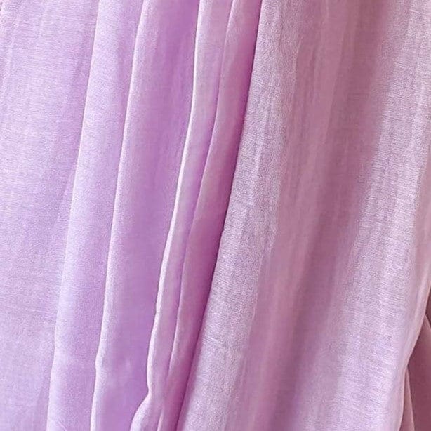 Munga Saree Cut Piece (CUT PIECE) Lilac Hand Dyed Soft Munga Fabric (Width 44 Inches)