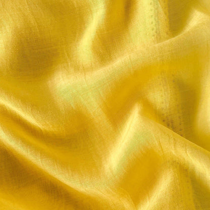 Munga Saree Cut Piece (CUT PIECE) Yellow Colour Hand Dyed Soft Munga Fabric (Width 44 Inches)