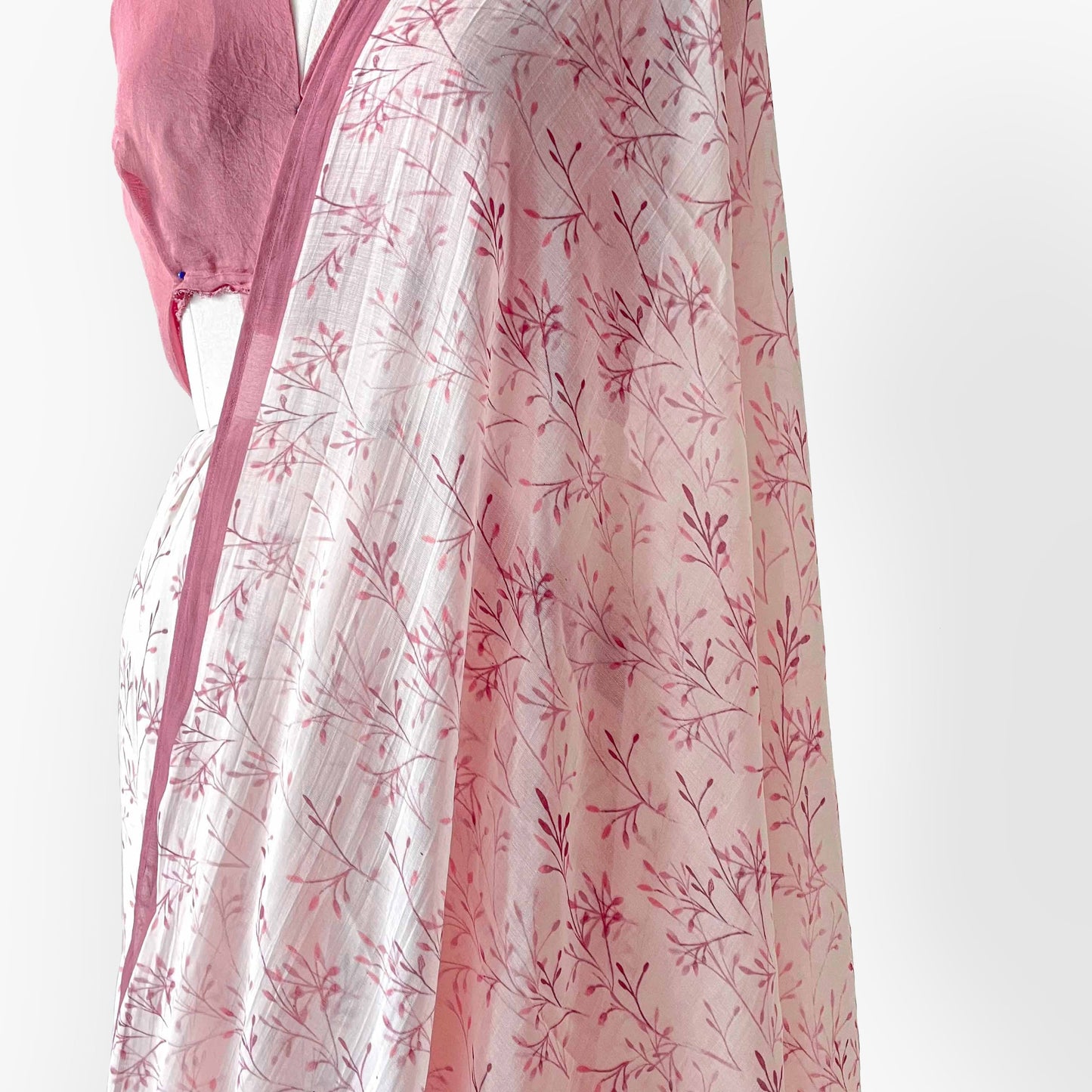 Munga Saree Saree Pastel Pink Printed Soft Munga Saree