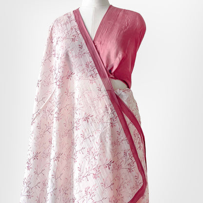 Munga Saree Saree Pastel Pink Printed Soft Munga Saree