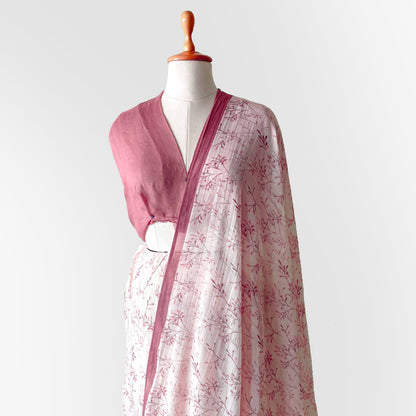 Munga Saree Saree Pastel Pink Printed Soft Munga Saree