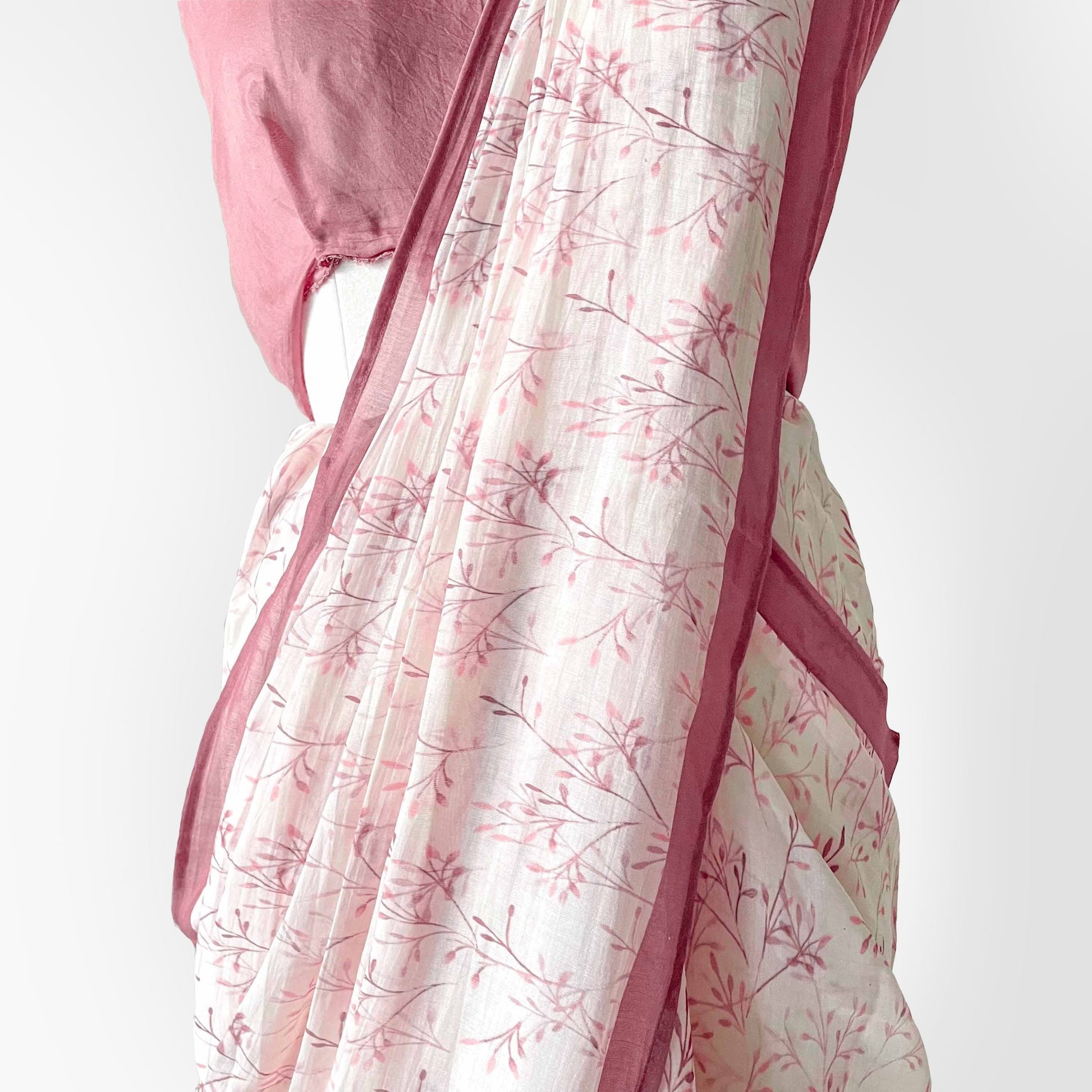 Munga Saree Saree Pastel Pink Printed Soft Munga Saree