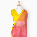 Organza Edit Saree Saree Blush Pink Organza Edit Phulkari Jaal Printed Pure Tussar Organza Saree With Unstitched Blouse Piece