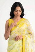 Organza Edit Saree Saree Lime Green & Yellow Tussar Organza Saree