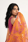 Organza Edit Saree Saree Orange & Pink Tussar Organza Saree