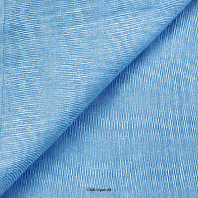 Oxford Cotton Shirting Fabric Cut Piece 1 MTR (CUT PIECE) Men's Light Blue Premium Oxford Cotton Fabric (Width 58 Inches)