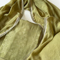 Paro Unstitched Suit Unstitched Suit Classic Green Linen Suit Set