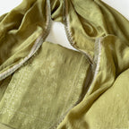 Paro Unstitched Suit Unstitched Suit Classic Green Linen Suit Set