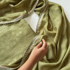 Paro Unstitched Suit Unstitched Suit Classic Green Linen Suit Set