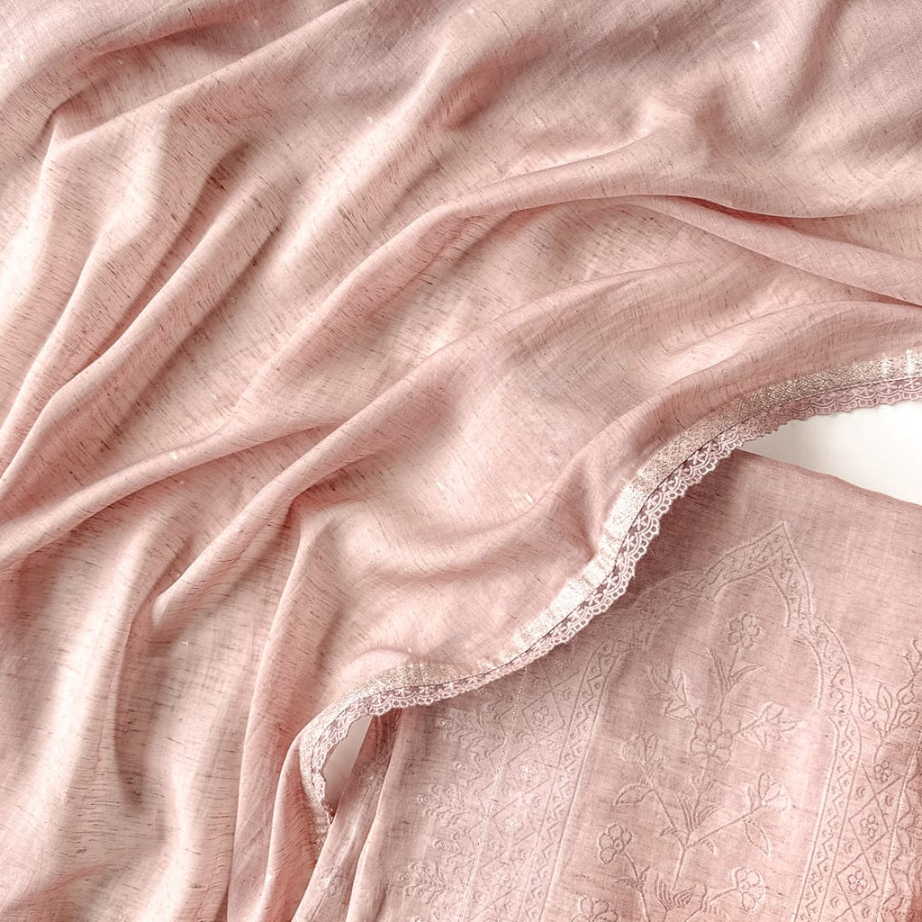 Paro Unstitched Suit Unstitched Suit Dusty Pink Linen Suit Set