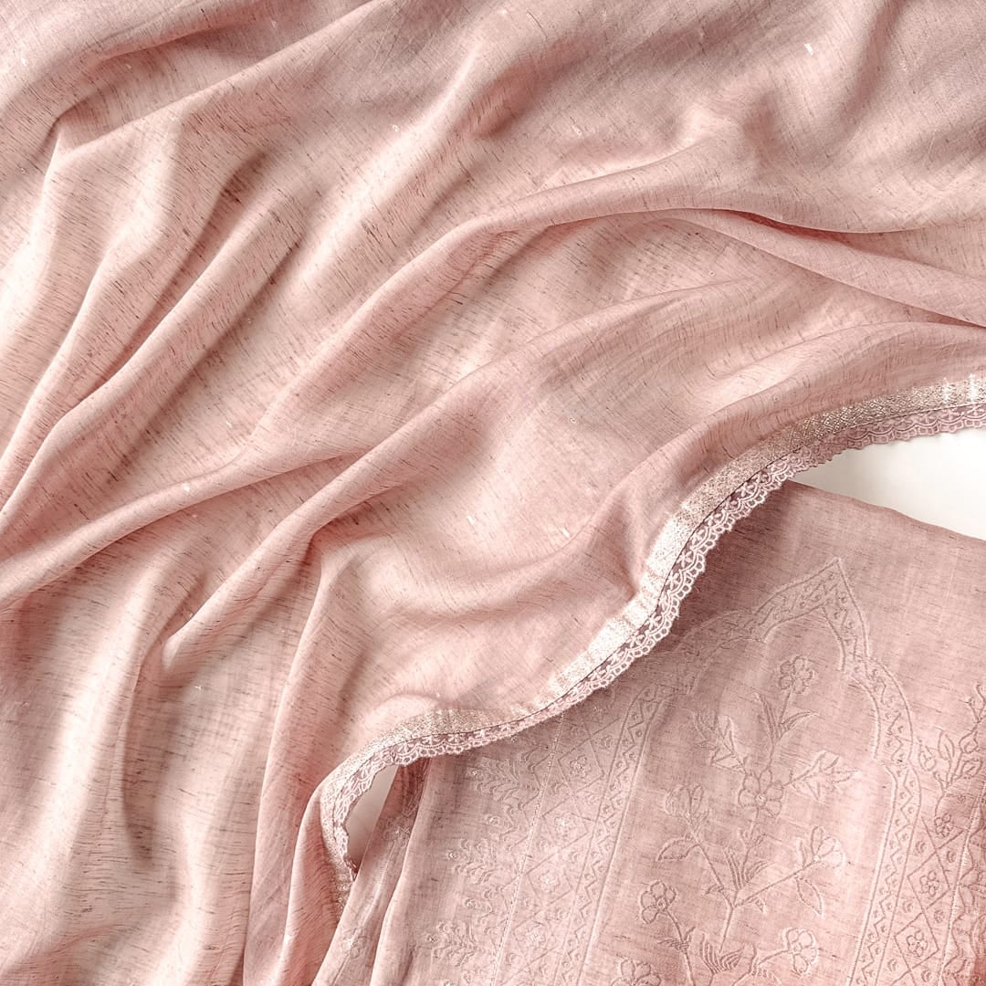 Paro Unstitched Suit Unstitched Suit Dusty Pink Linen Suit Set
