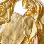 Paro Unstitched Suit Unstitched Suit Golden Yellow Linen Suit Set