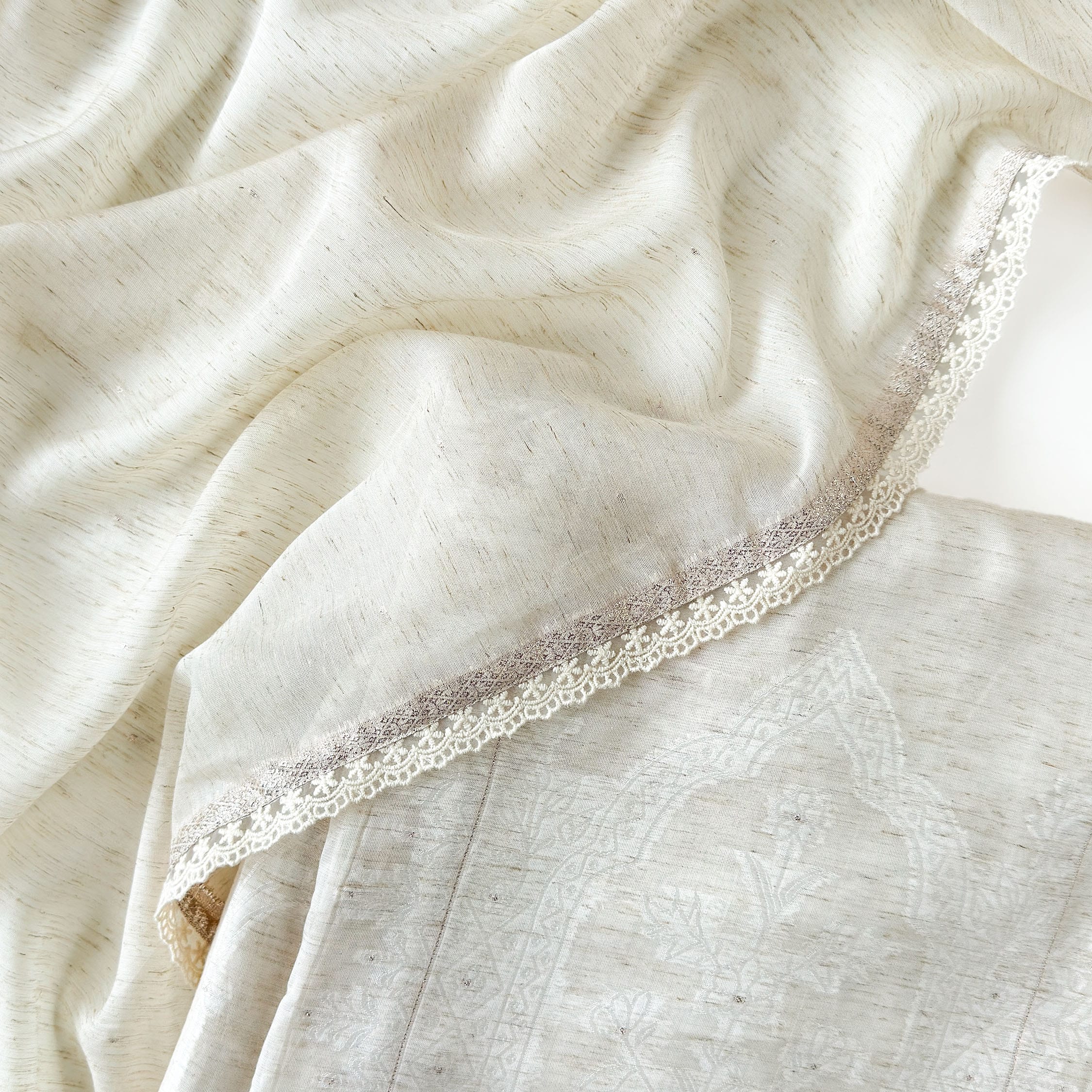 Paro Unstitched Suit Unstitched Suit Natural White Linen Suit Set