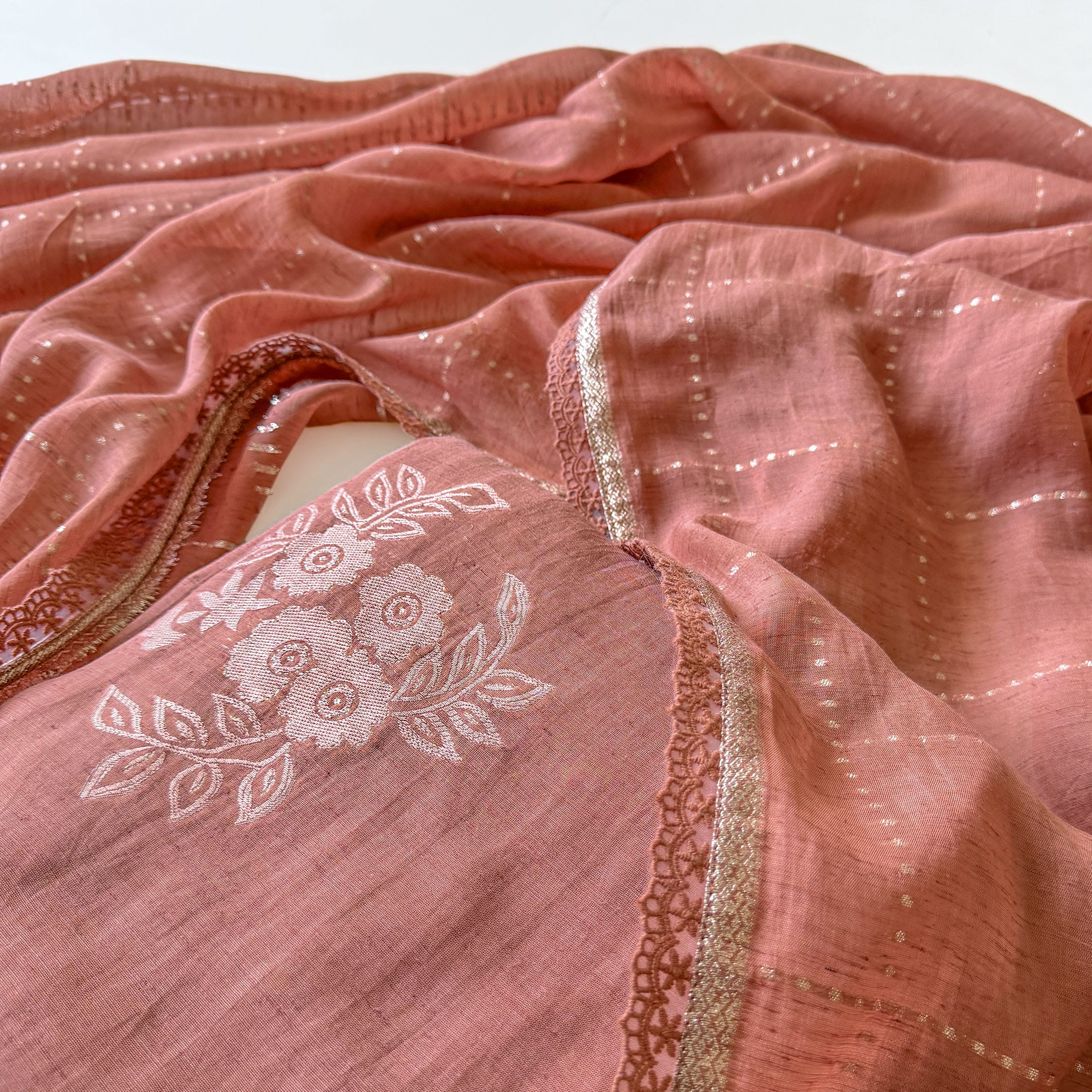 Paro Unstitched Suit Unstitched Suit Rustic Red Linen Suit Set