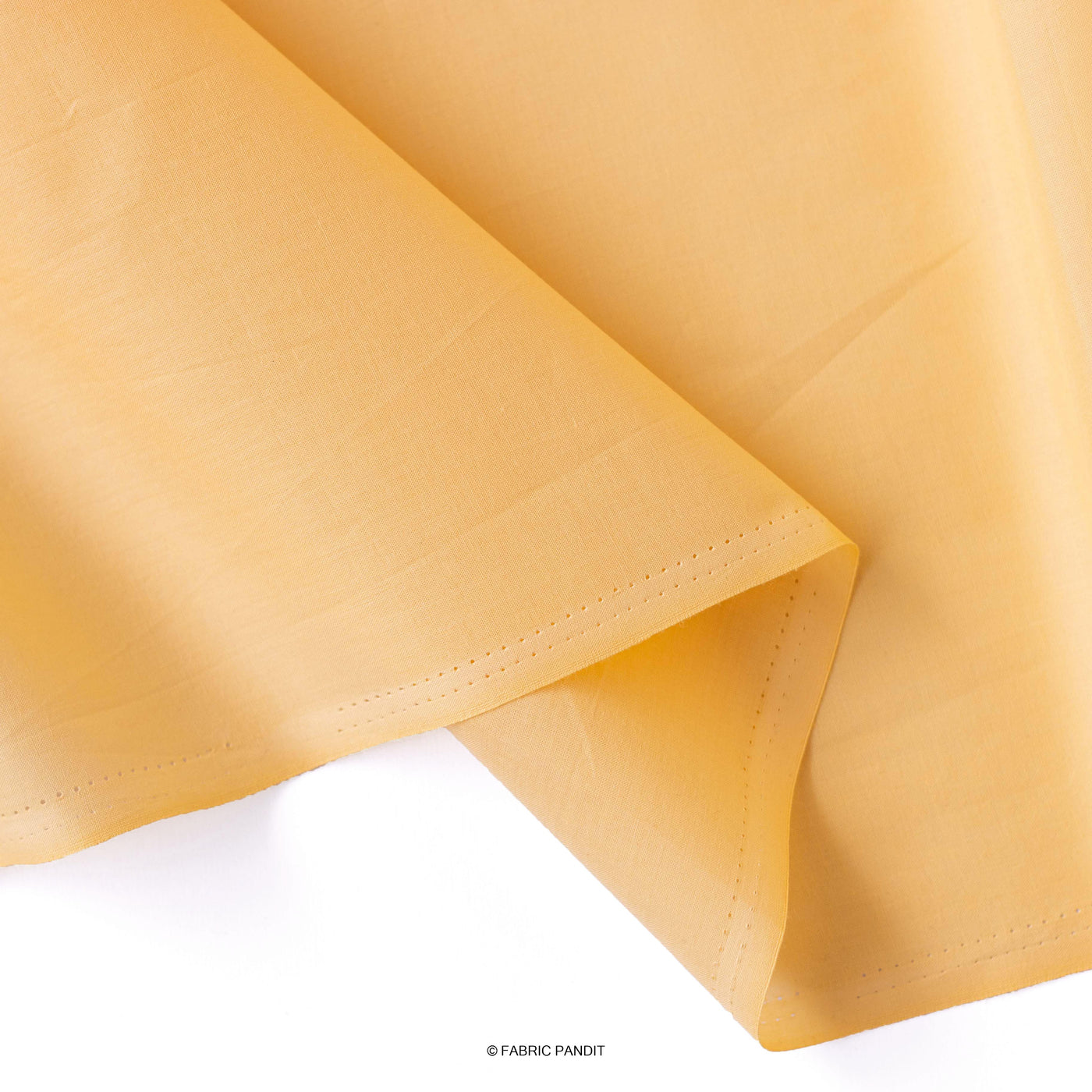Plain Cotton Cambric Fabric Cut Piece 1 MTR (CUT PIECE) Saffron Yellow Color Pure Cotton Cambric Fabric (Width 40 Inches)