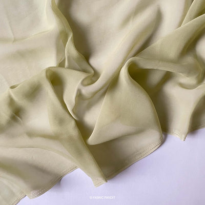 Plain Georgette Fabric Cut Piece 1 MTR (CUT PIECE) Celery Green Color Pure Georgette Fabric (Width 44 inches)