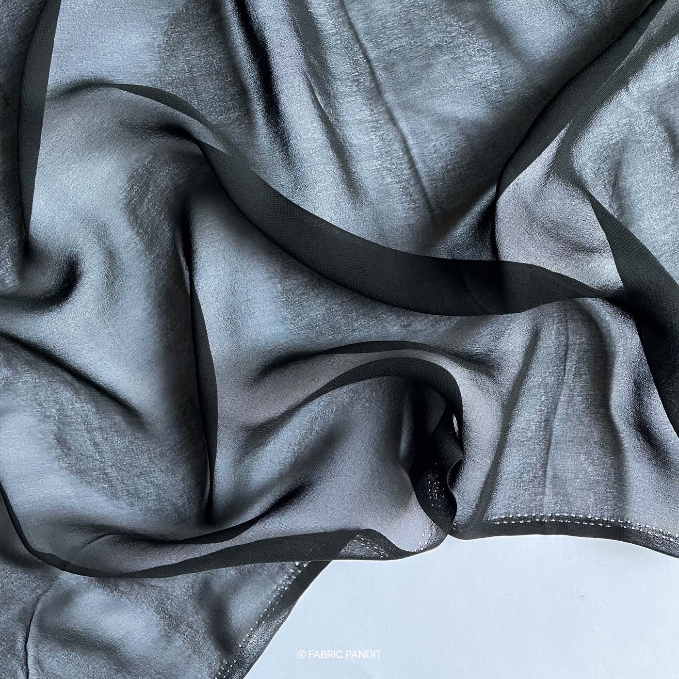Plain Georgette Fabric Cut Piece 1 MTR (CUT PIECE) Jade Black Color Pure Georgette Fabric (Width 44 inches)