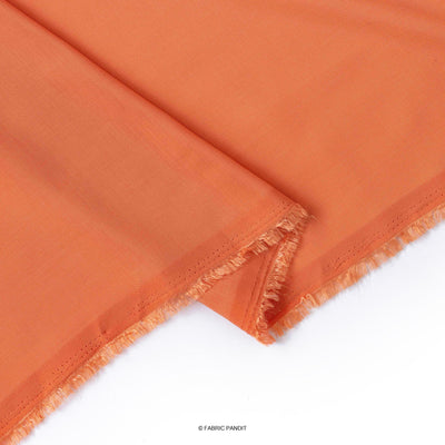 Poly Muslin Fabric Cut Piece 1 MTR (CUT PIECE) Deep Carrot Orange Plain Soft Poly Muslin Fabric (Width 44 Inches)