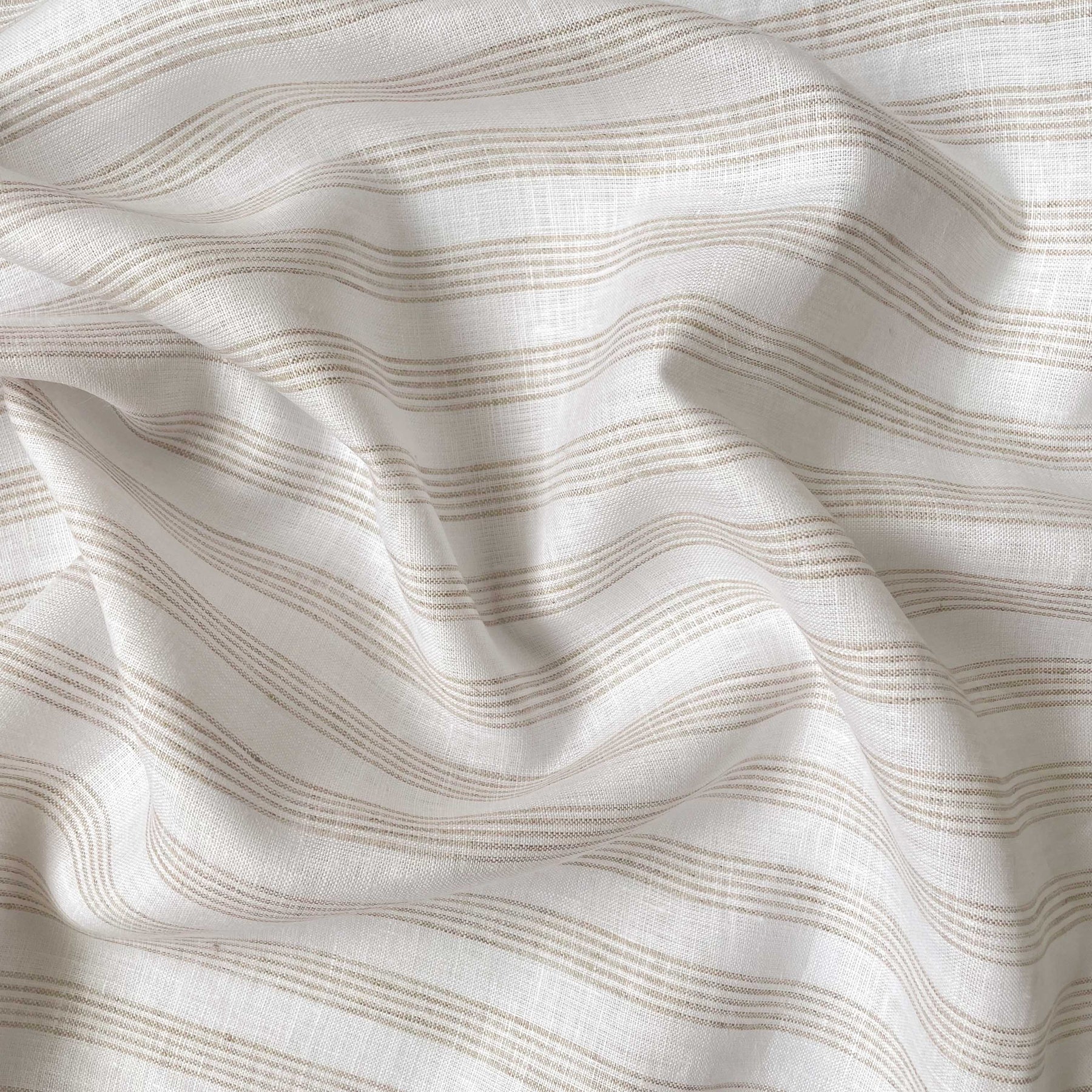 Tuscan Beige & White Multi-Striped Premium 60 Lea Pure Linen Fabric (W –  Fabric Pandit