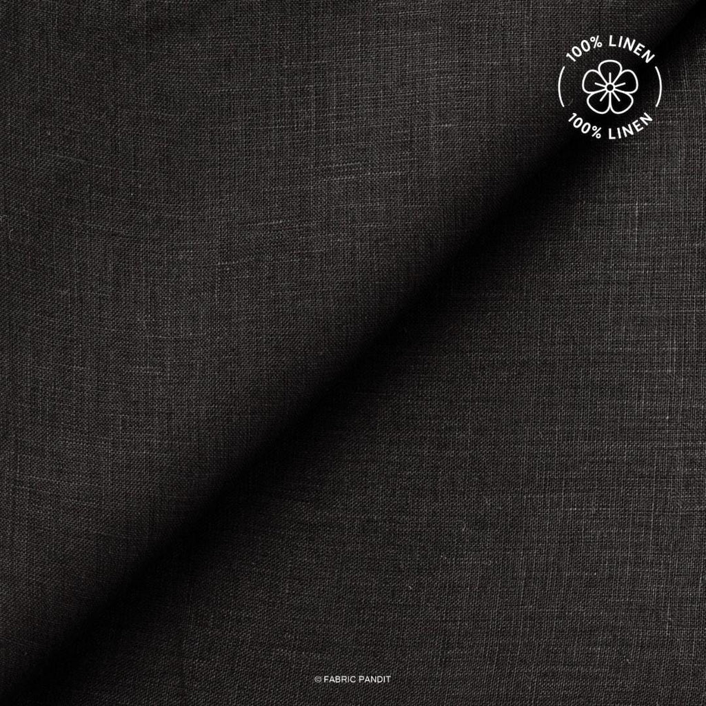 Premium Linen Fabric Cut Piece Carbon Black Linen Cut Piece