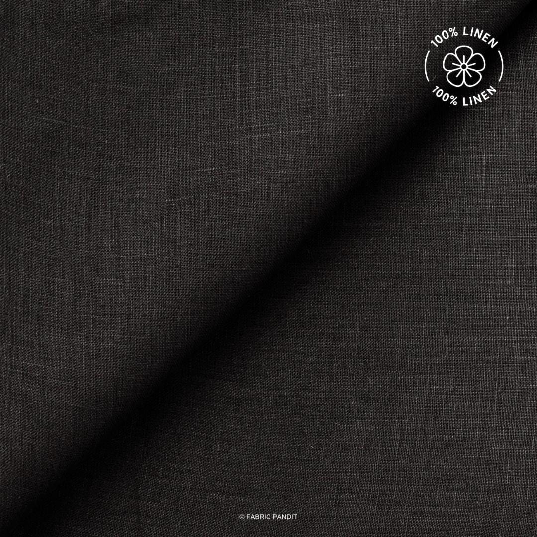 Premium Linen Fabric Cut Piece Carbon Black Linen Cut Piece