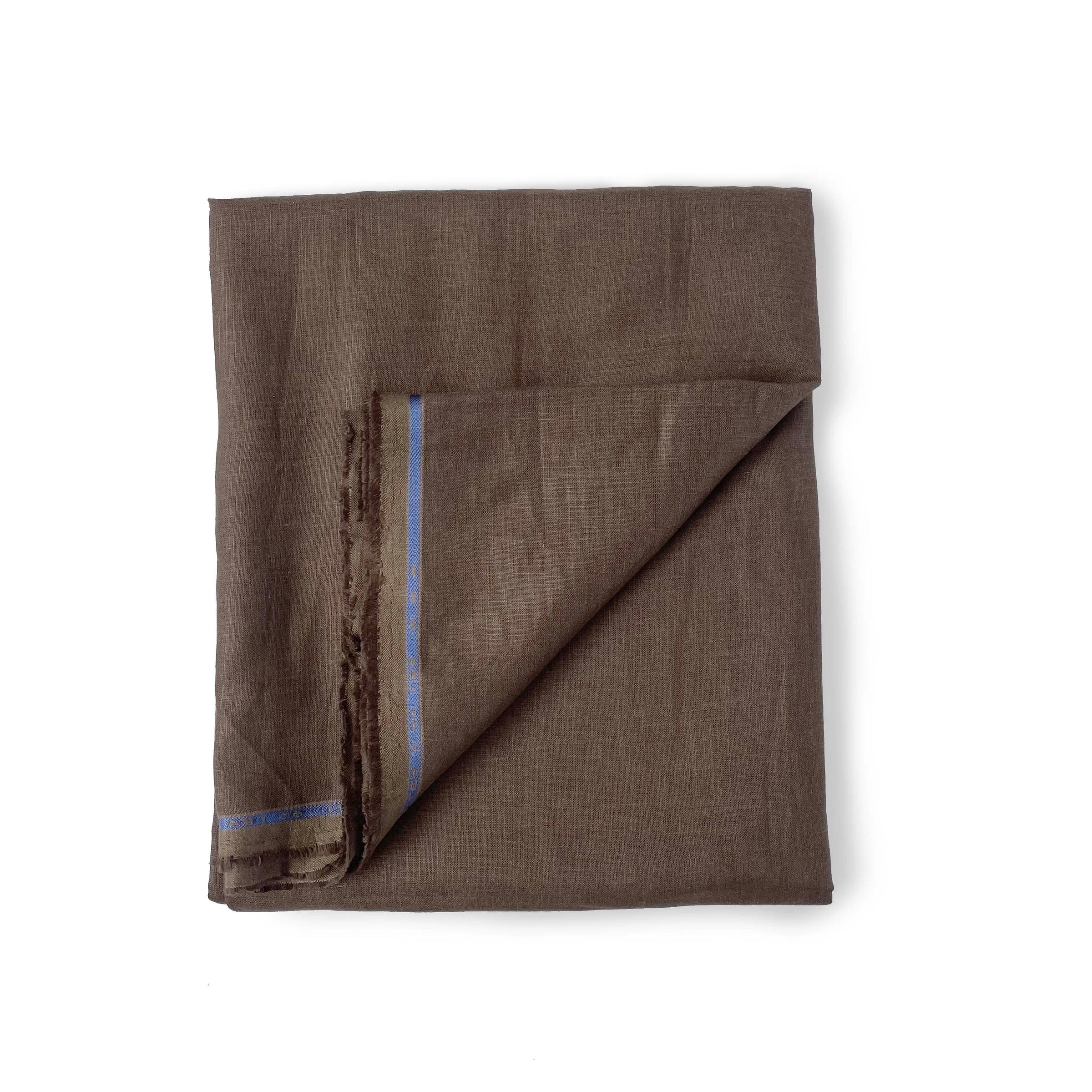 Premium Linen Fabric Cut Piece (CUT PIECE) Chocolate Brown Plain Premium 60 Lea Pure Linen Shirting Fabric (Width 58 Inches)