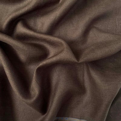 Premium Linen Fabric Cut Piece (CUT PIECE) Chocolate Brown Plain Premium 60 Lea Pure Linen Shirting Fabric (Width 58 Inches)