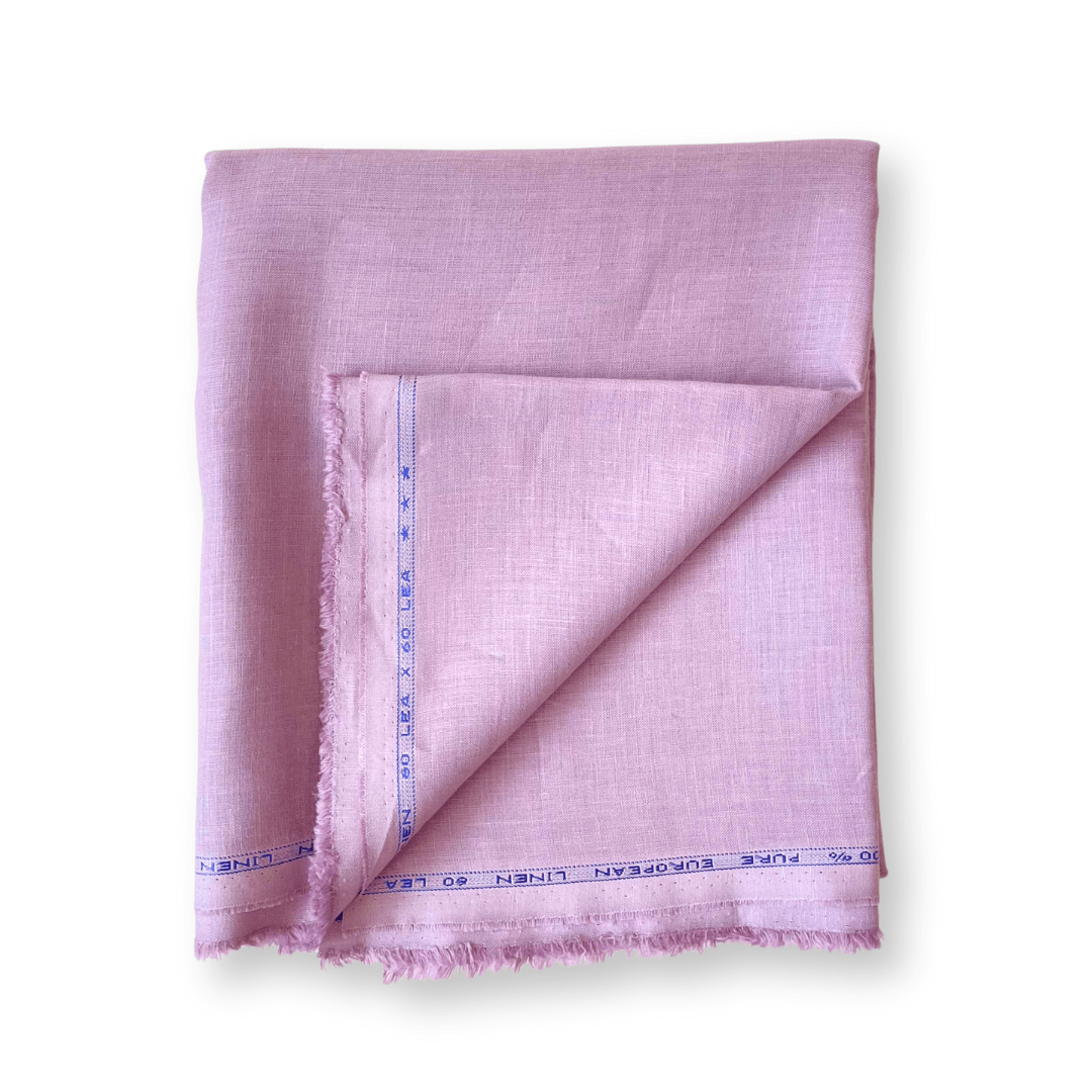 Premium Linen Fabric Cut Piece (CUT PIECE) Dusty Lilac Plain Premium 60 Lea Pure Linen Shirting Fabric (Width 58 Inches)