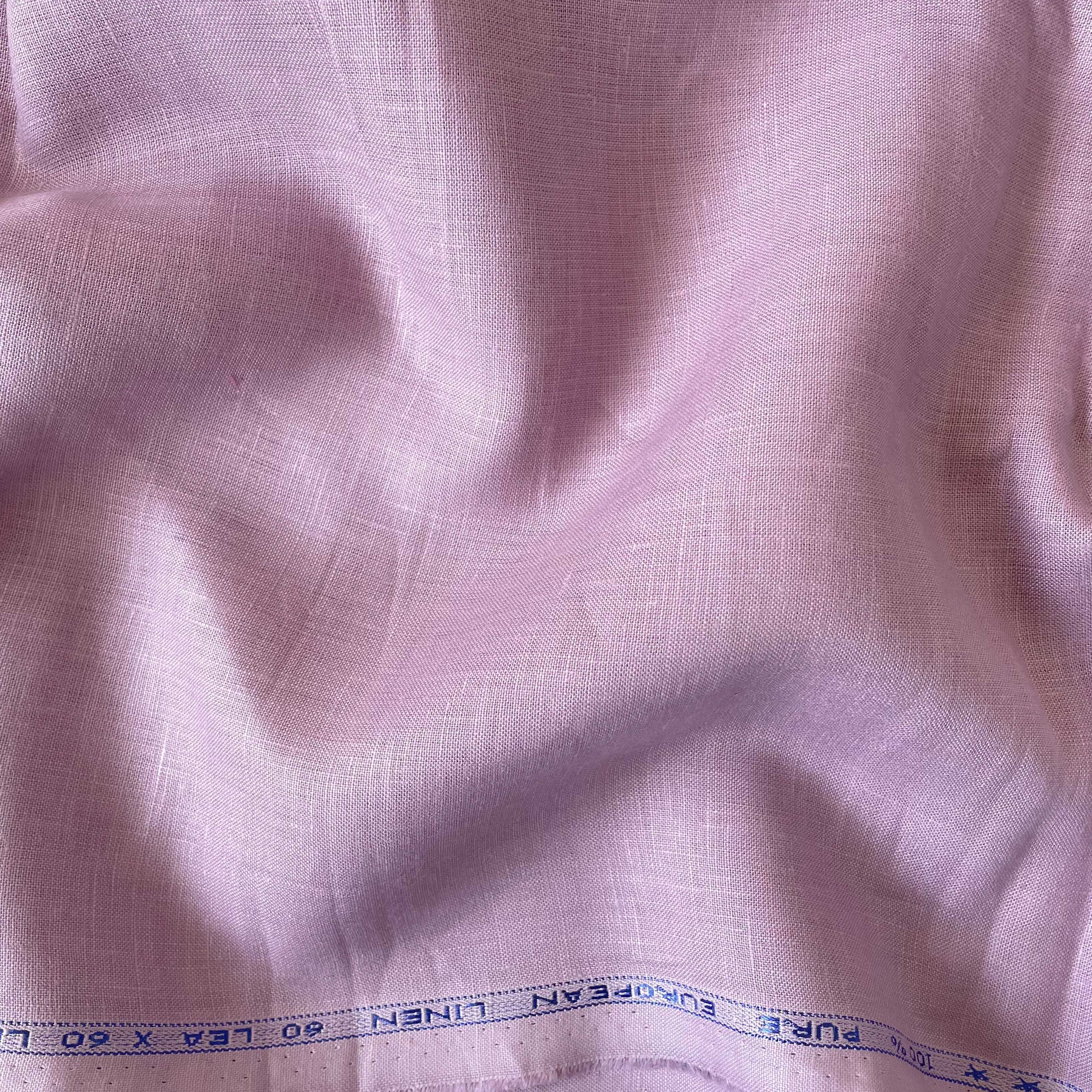 Premium Linen Fabric Cut Piece (CUT PIECE) Dusty Lilac Plain Premium 60 Lea Pure Linen Shirting Fabric (Width 58 Inches)