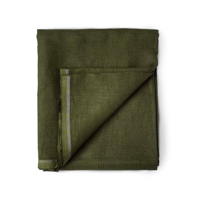 Premium Linen Fabric Cut Piece (CUT PIECE) Forest Green Plain Premium 60 Lea Pure Linen Shirting Fabric (Width 58 Inches)