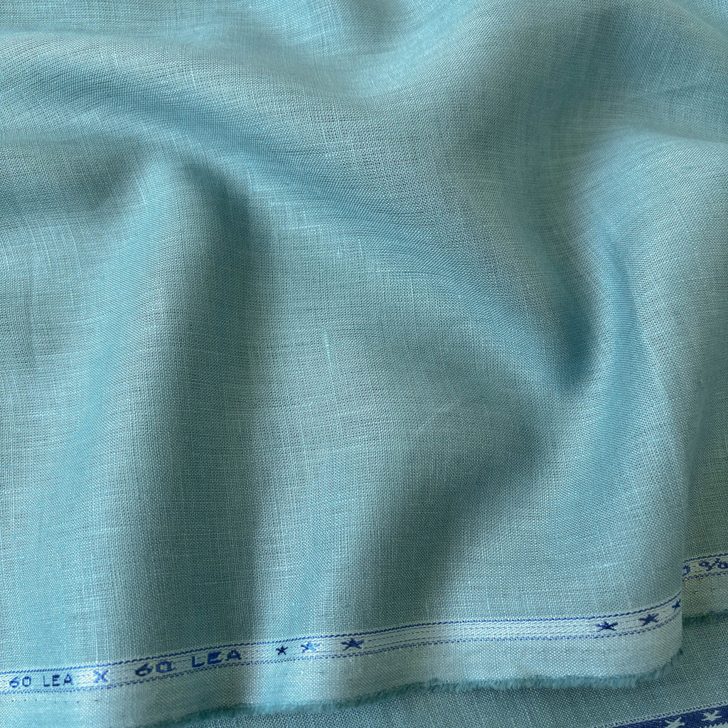 Premium Linen Fabric Cut Piece (CUT PIECE) Light Sea Green Plain Premium 60 Lea Pure Linen Fabric (Width 58 Inches)