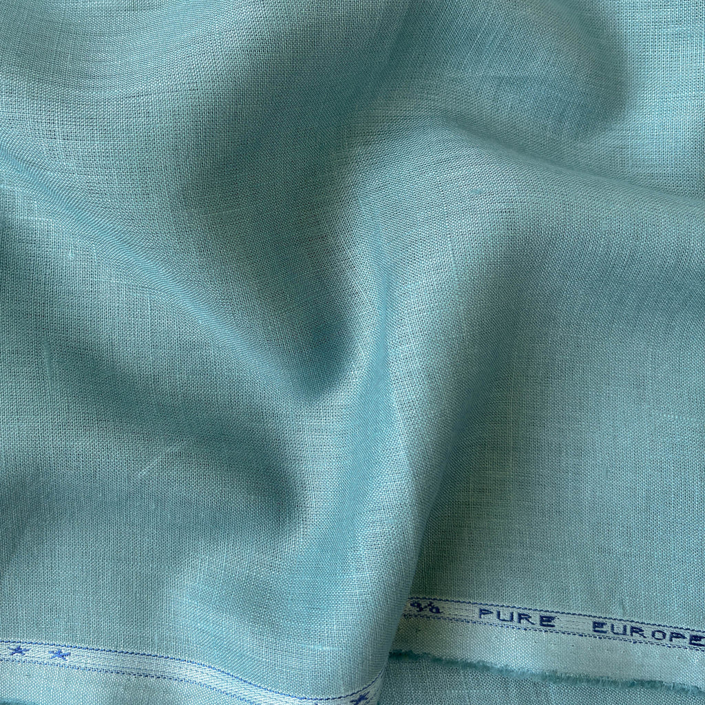 Premium Linen Fabric Cut Piece (CUT PIECE) Light Sea Green Plain Premium 60 Lea Pure Linen Fabric (Width 58 Inches)