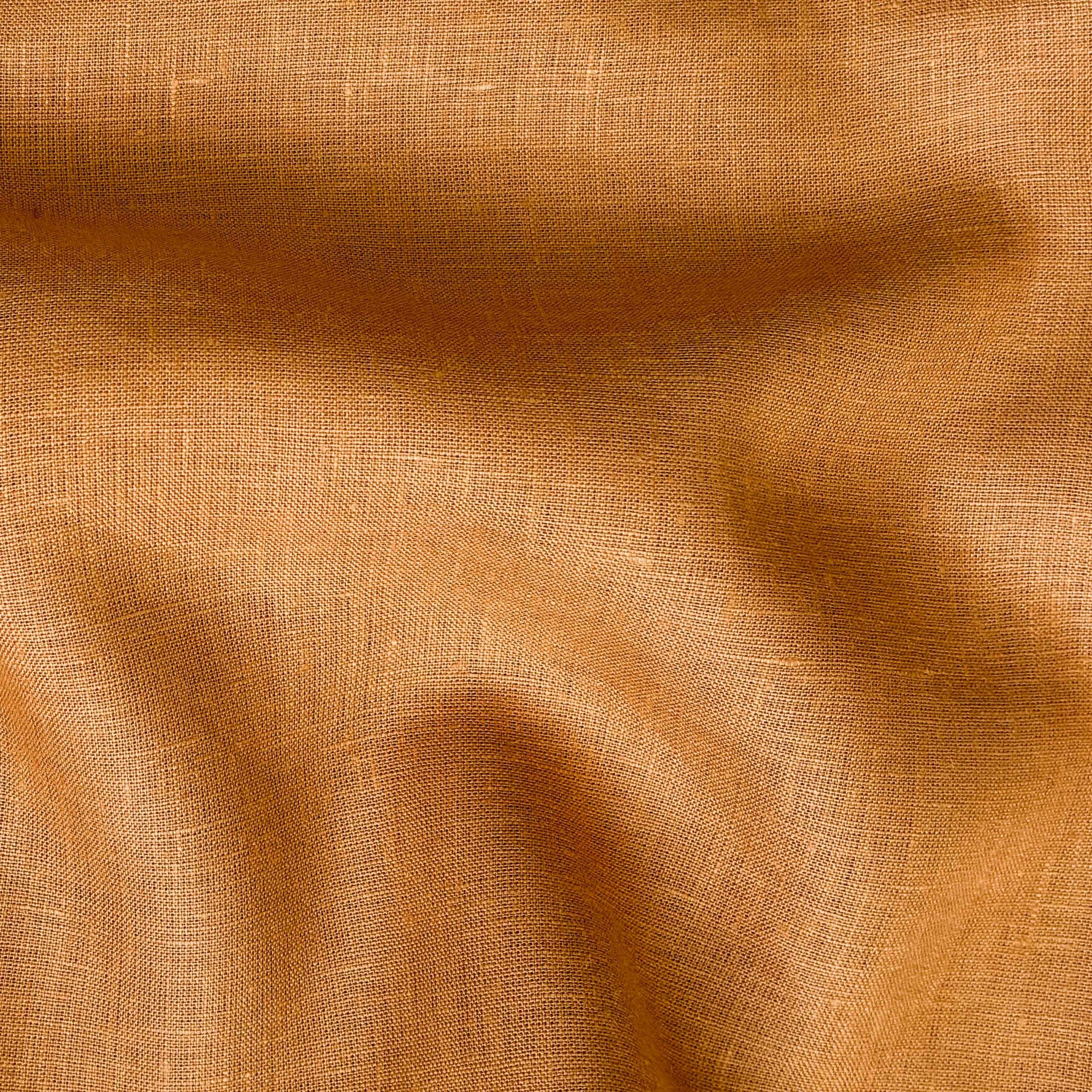 Premium Linen Fabric Cut Piece (CUT PIECE) Mud Brown Plain Premium 60 Lea Pure Linen Fabric (Width 58 Inches)