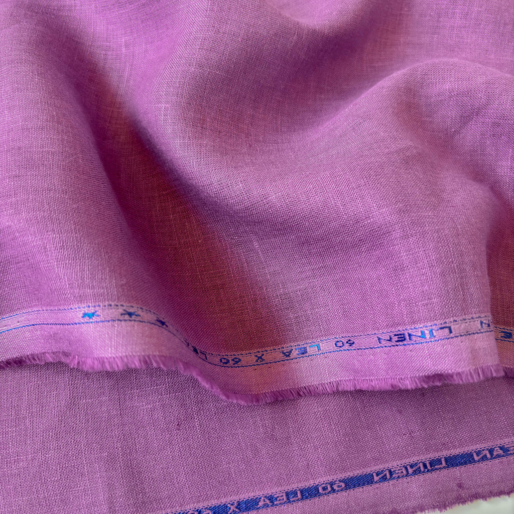 Premium Linen Fabric Cut Piece (CUT PIECE) Plum Plain Premium 60 Lea Pure Linen Fabric (Width 58 Inches)