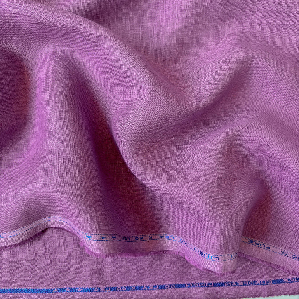Premium Linen Fabric Cut Piece (CUT PIECE) Plum Plain Premium 60 Lea Pure Linen Fabric (Width 58 Inches)