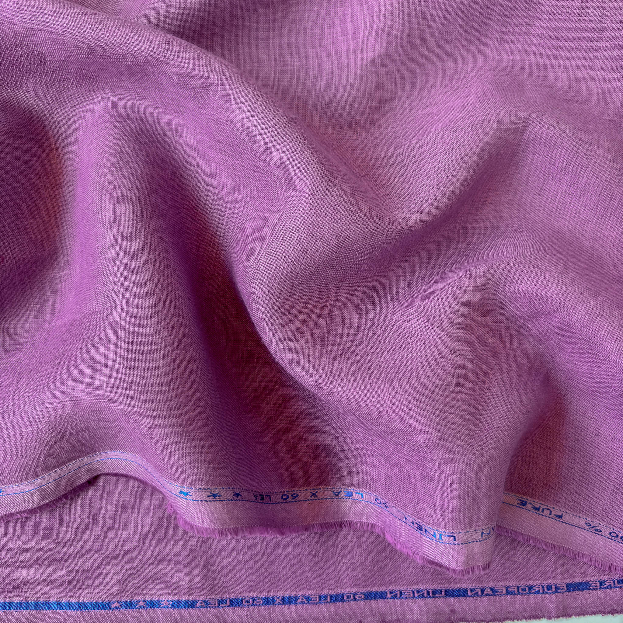 Premium Linen Fabric Cut Piece (CUT PIECE) Plum Plain Premium 60 Lea Pure Linen Fabric (Width 58 Inches)