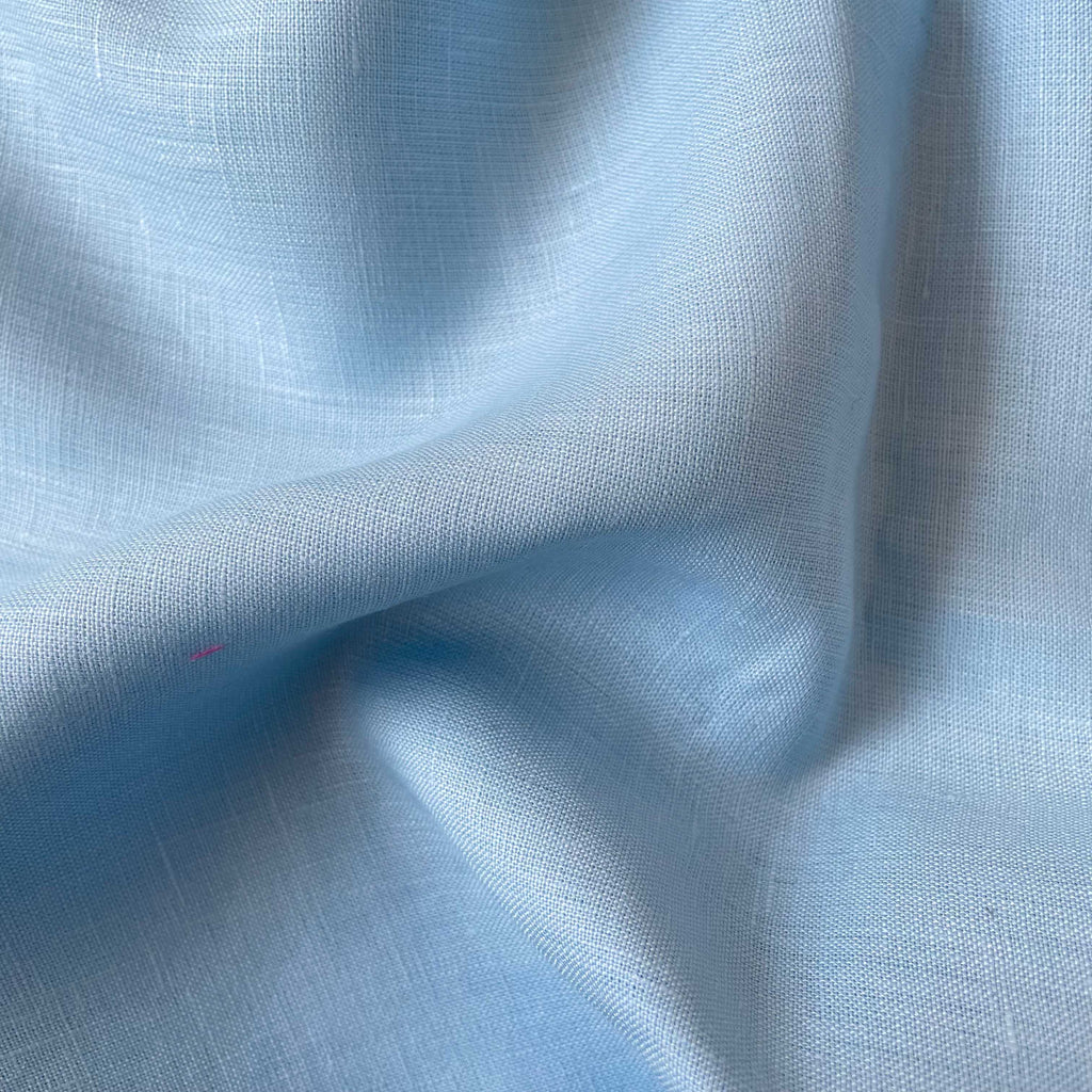 Premium Linen Fabric Cut Piece (CUT PIECE) Sky Blue Plain Premium 60 Lea Pure Linen Shirting Fabric (Width 58 Inches)