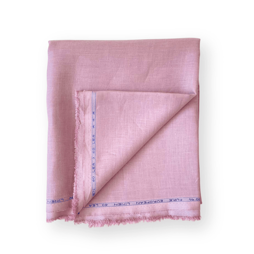 Premium Linen Fabric Cut Piece (CUT PIECE) Soft Pink Plain Premium 60 Lea Pure Linen Fabric (Width 58 Inches)