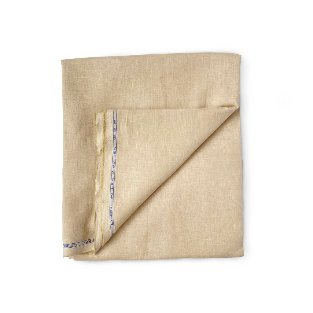 Premium Linen Fabric Cut Piece (CUT PIECE) Tuscan Beige Plain Premium 60 Lea Pure Linen Shirting Fabric (Width 58 Inches)