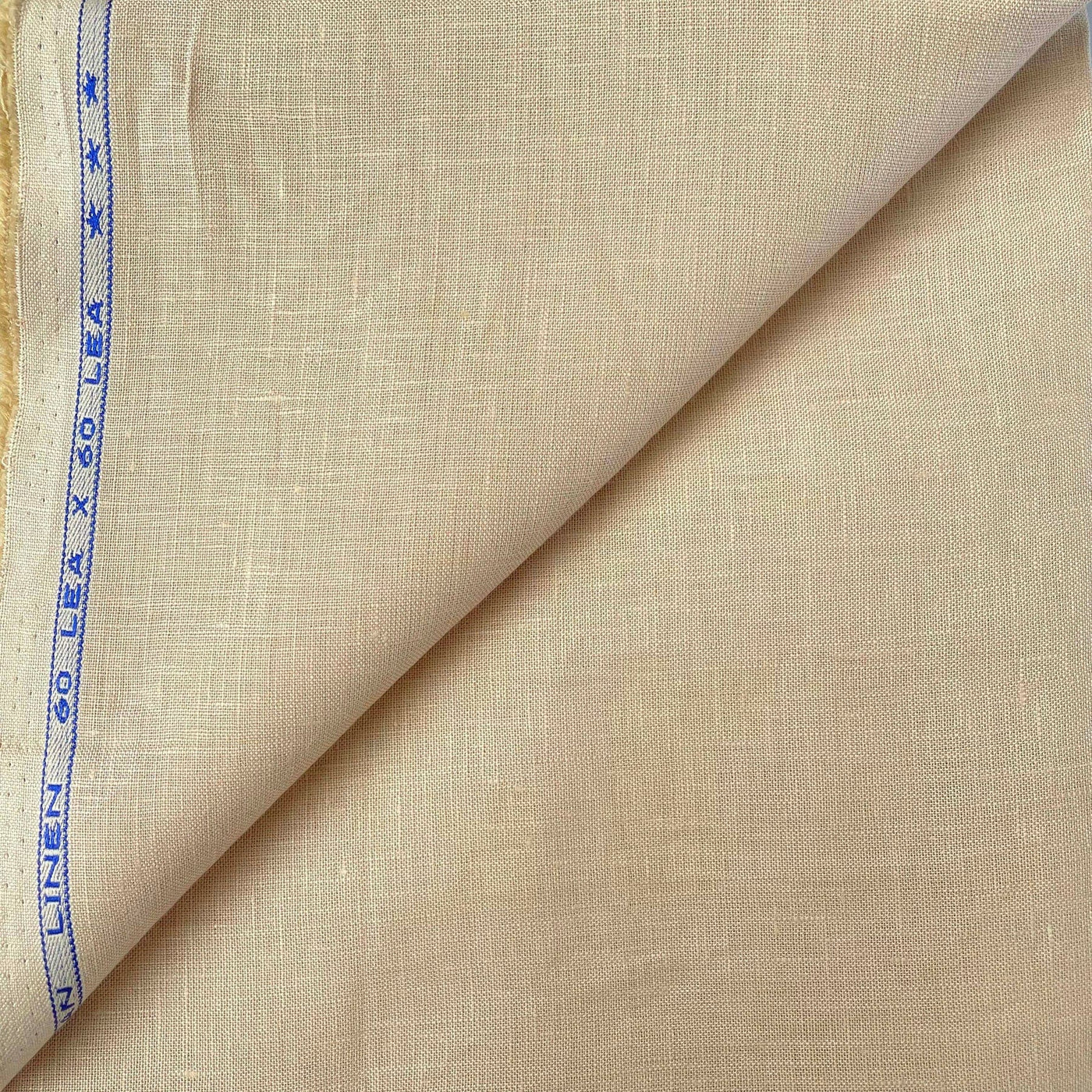 Premium Linen Fabric Cut Piece (CUT PIECE) Tuscan Beige Plain Premium 60 Lea Pure Linen Shirting Fabric (Width 58 Inches)