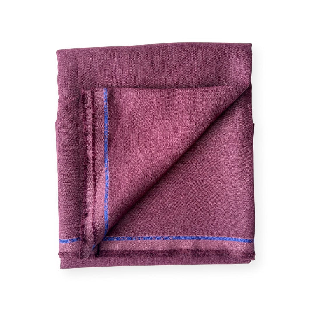 Premium Linen Fabric Cut Piece (CUT PIECE) Wine Plain Premium 60 Lea Pure Linen Fabric (Width 58 Inches)