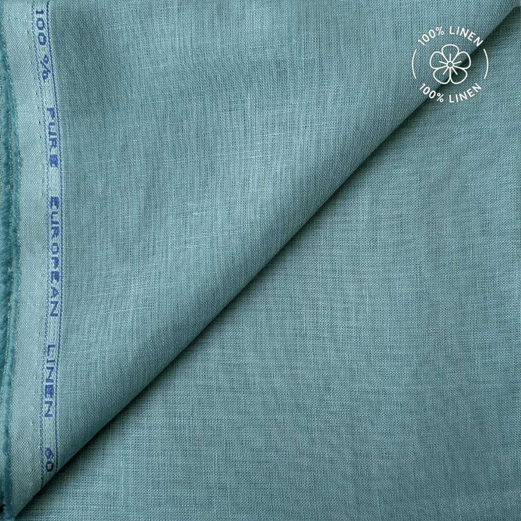 Premium Linen Fabric Cut Piece Light Sea Green 60 LEA Linen Cut Piece