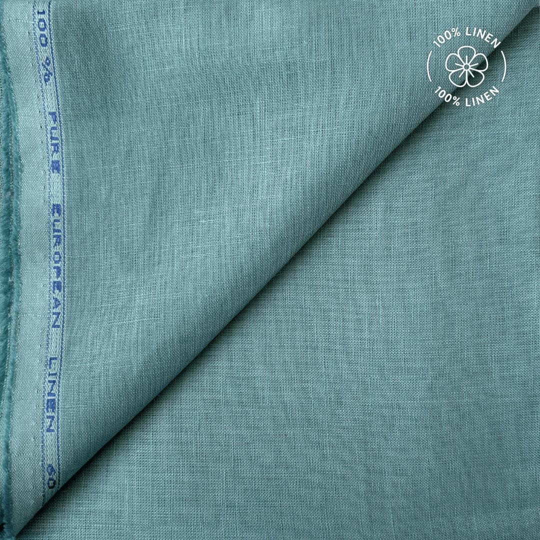 Premium Linen Fabric Cut Piece Light Sea Green 60 LEA Linen Cut Piece