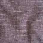 Premium Linen Fabric Fabric Brushed Wine & White Stripes Woven Premium 60 Lea Pure Linen Fabric (Width 58 Inches)