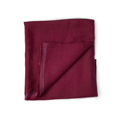 Premium Linen Fabric Fabric Burgundy Red Plain Premium 60 Lea Pure Linen Shirting Fabric (Width 58 Inches)